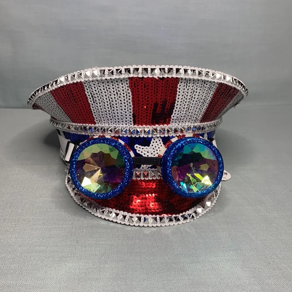 COPY - Salute to America Red White Blue Steampunk hat